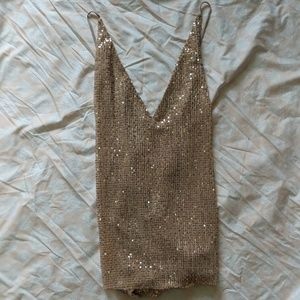 [Express] sequin sleeveless garment